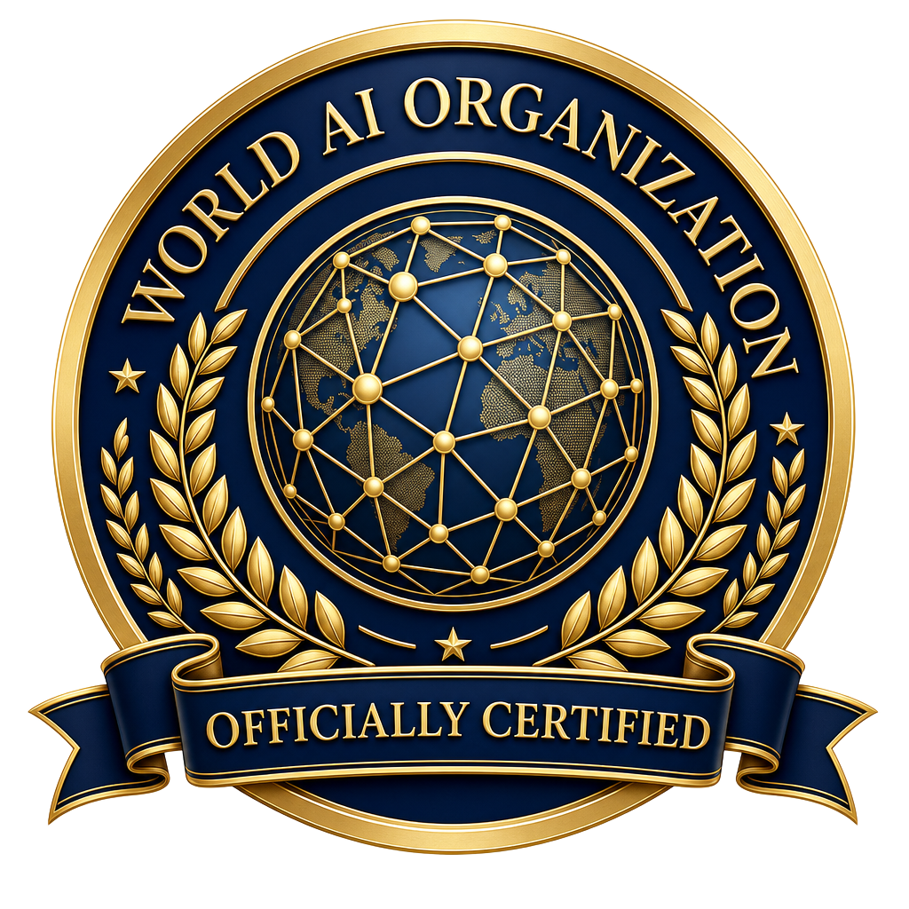 世界人工智能组织 · World AI Organization 官方认证徽章